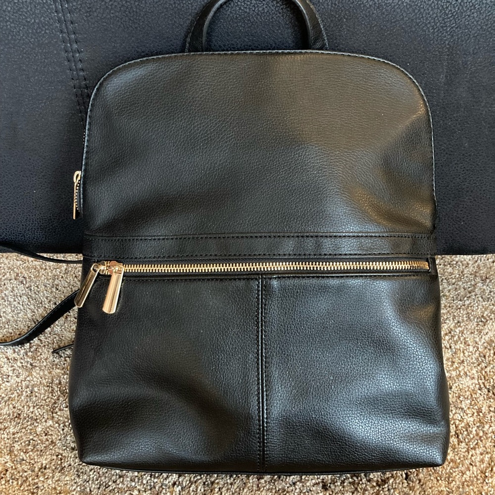 Black Leather Backpack